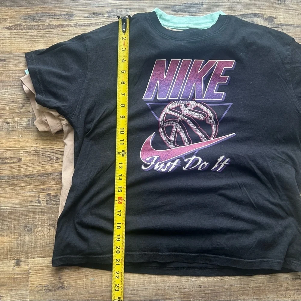 Nike Girls Short Sleeve Cropped Tee Bundle Of 4 Loose Fit 100% Cotton Size XL
